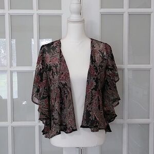 Poetry Open Front Sheer Paisley Cardigan Size - S